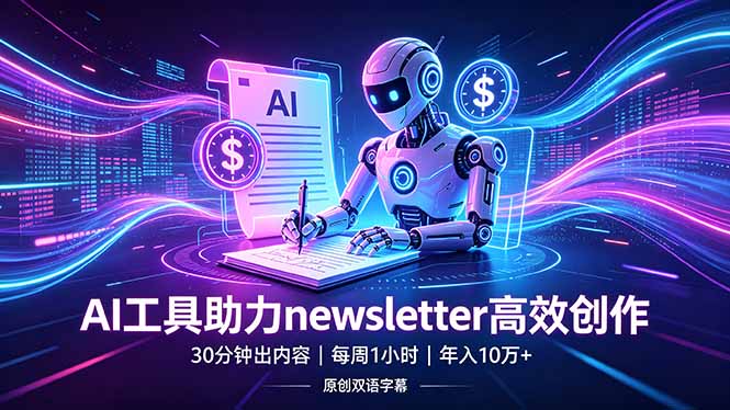 （18279期）做newsletter怕费时间？AI工具帮你30分钟出内容，每周1小时，年入10万+【原创双语字幕】-知创网