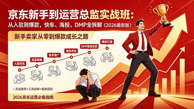 （18291期）京东新手到运营总监实战班：从入驻到爆款，快车、海投、DMP全拆解，2026最新版-知创网