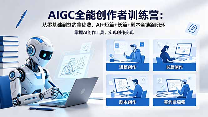 （18403期）AIGC全能创作者训练营：从零基础到签约拿稿费，AI+短篇+长篇+剧本全链路闭环-知创网