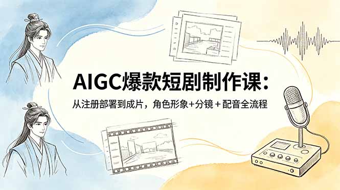 (18676期)AIGC爆款短剧制作课:从注册部署到成片,角色形象+分镜+配音全流程-知创网