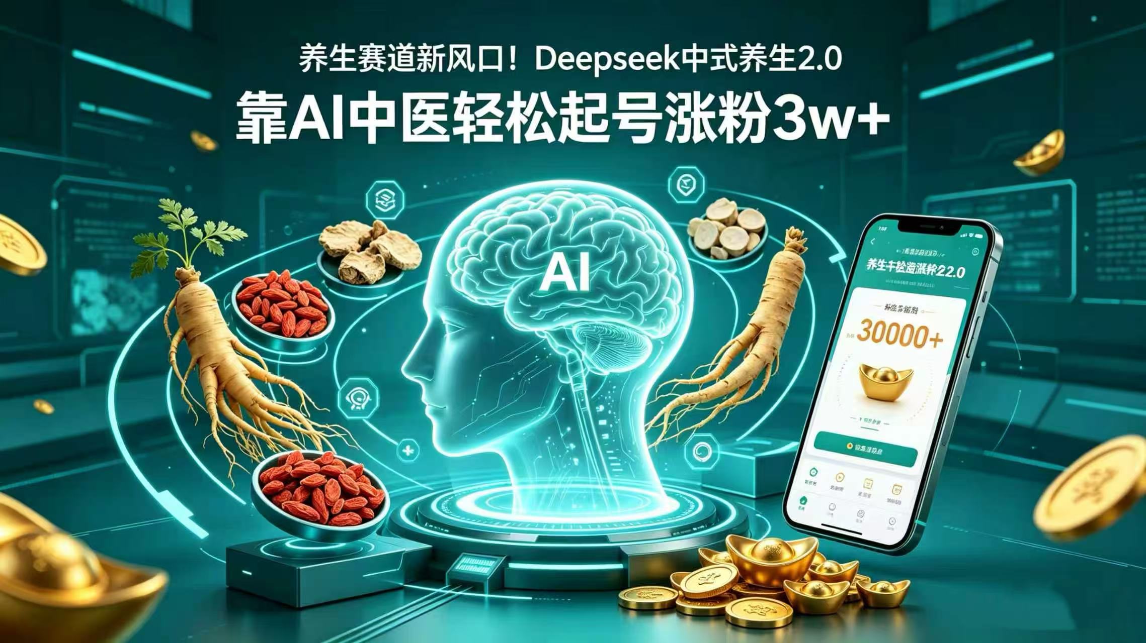 养生赛道新风口！Deepseek 中式养生 2.0，靠 AI 中医轻松起号涨粉 3w+-知创网