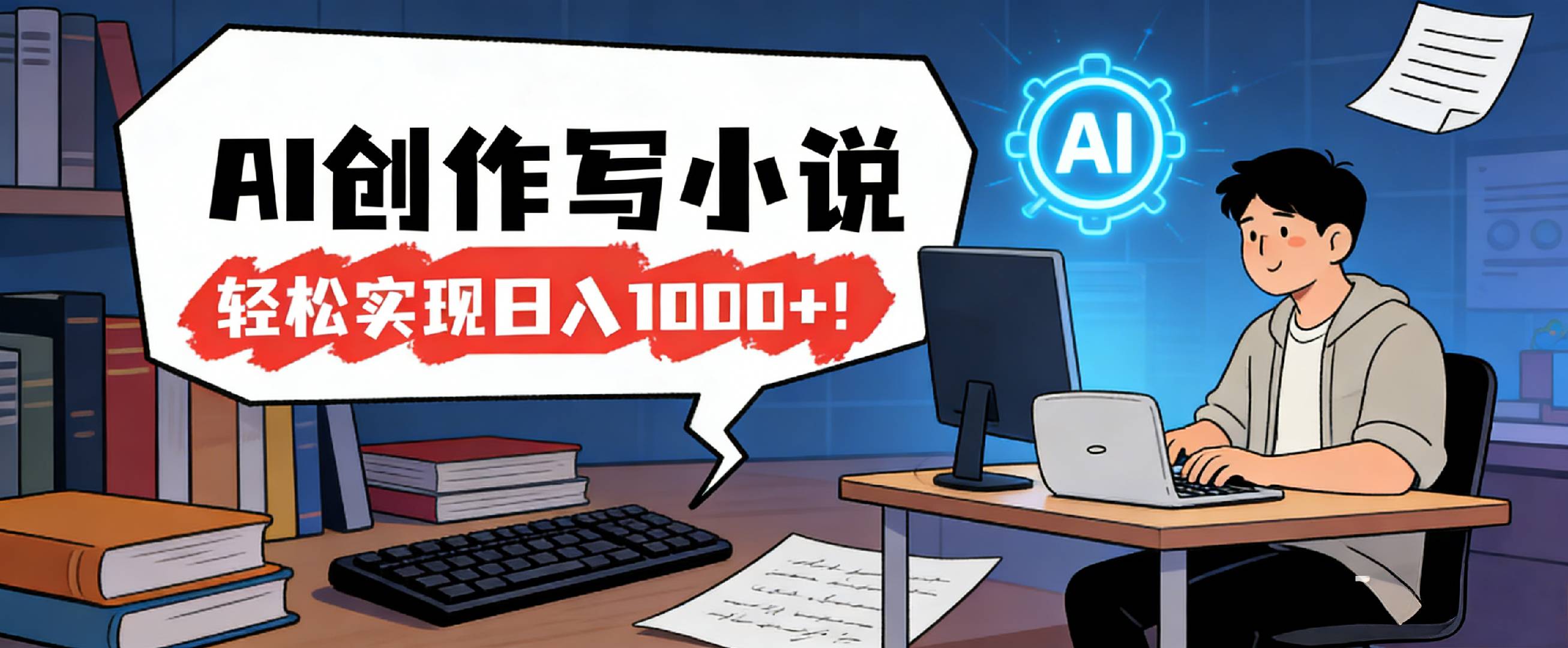 26年最新风口项目，AI工具创作写小说，轻松实现日入1000+-知创网