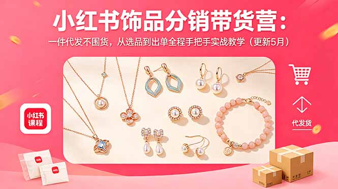 （18626期）小红书饰品分销带货营：一件代发不囤货，从选品到出单全程手把手实战教学（更新5月）-知创网