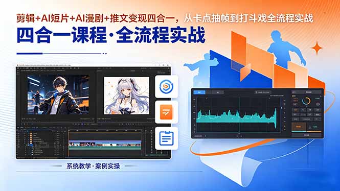 （18463期）剪辑+AI短片+AI漫剧+推文变现四合一，从卡点抽帧到打斗戏全流程实战-知创网