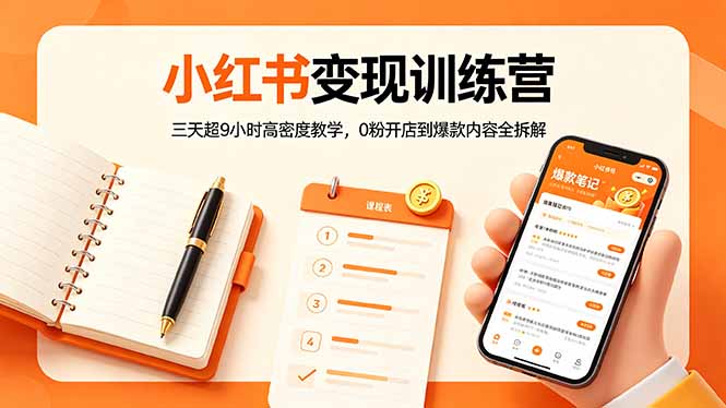 （18337期）小红书变现训练营：三天超9小时高密度教学，0粉开店到爆款内容全拆解-知创网