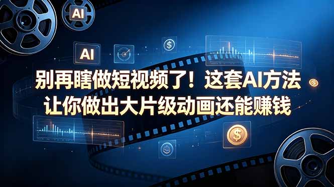 (18549期)别再瞎做短视频了!这套 AI 方法让你做出大片级动画还能赚钱【原创双语字幕】-知创网
