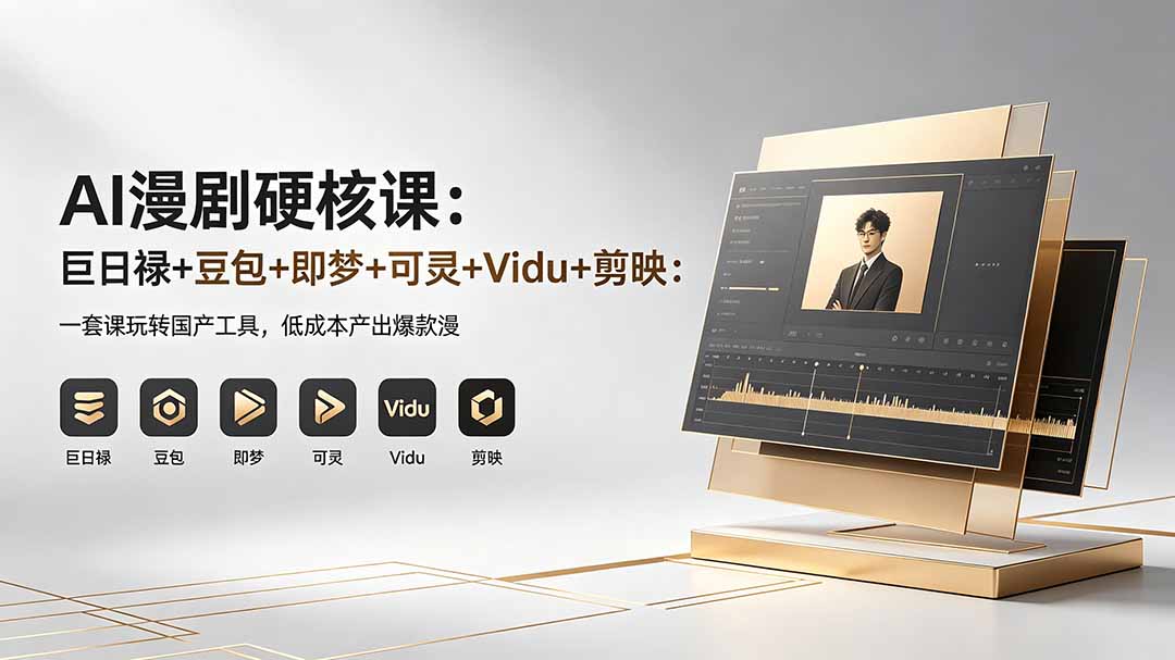 （18280期）AI漫剧硬核课：巨日禄+豆包+即梦+可灵+Vidu+剪映：一套课玩转国产工具，低成本产出爆款漫剧-知创网