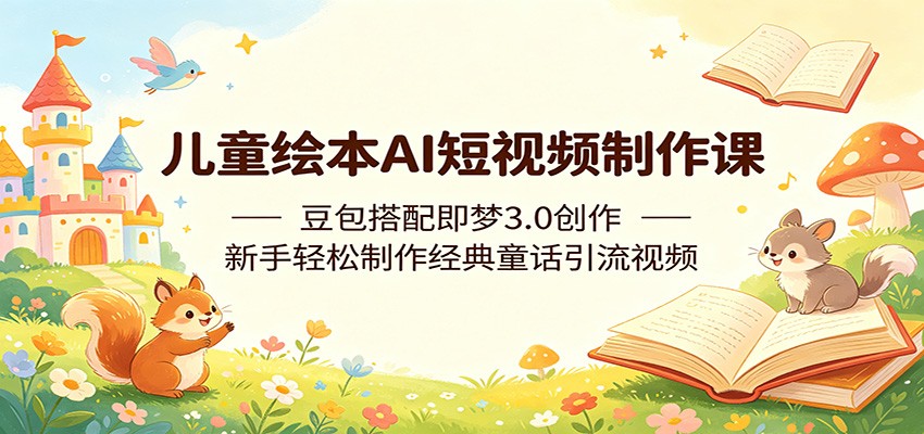 儿童绘本AI短视频制作课：豆包搭配即梦3.0创作，新手轻松制作经典童话引流视频-知创网