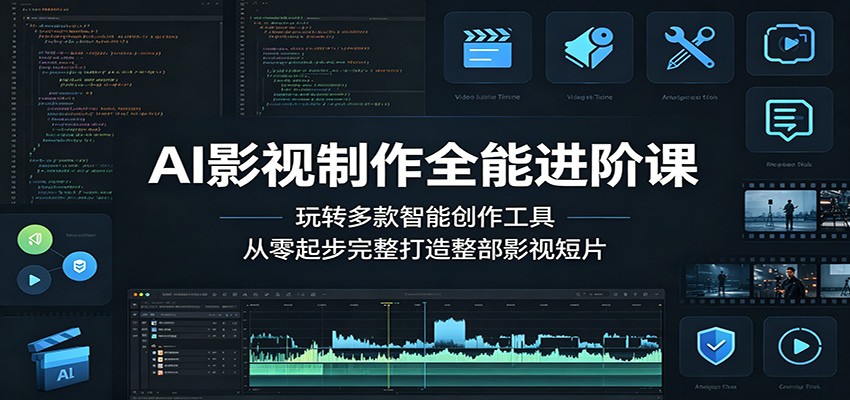 AI影视制作全能进阶课：玩转多款智能创作工具，从零起步完整打造整部影视短片-知创网