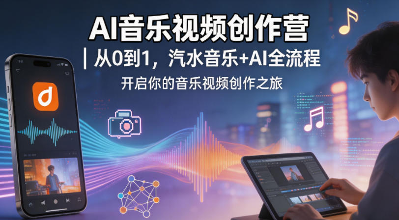 AI音乐视频创作营｜从0到1，汽水音乐+AI全流程，开启你的音乐视频创作之旅-知创网