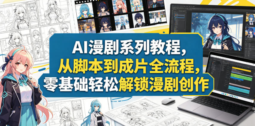 AI漫剧系列教程，从脚本到成片全流程，零基础轻松解锁漫剧创作-知创网