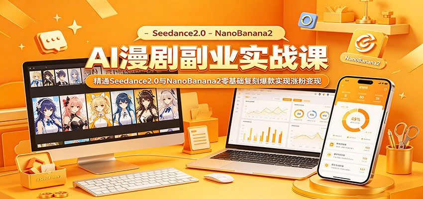 AI漫剧副业实战课：精通Seedance2.0与NanoBanana2零基础复刻爆款实现涨粉变现-知创网