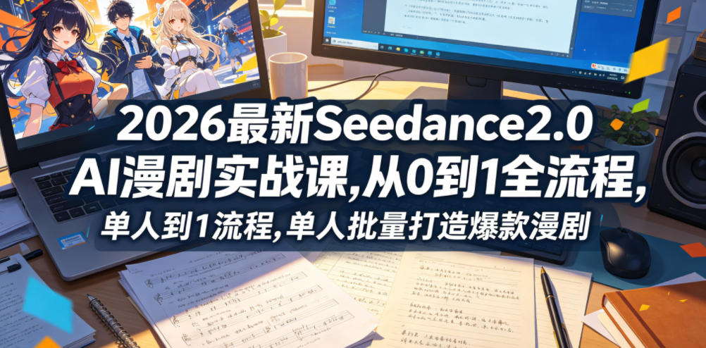 2026最新Seedance2.0 AI漫剧实战课,，从0到1全流程，单人批量打造爆款漫剧-知创网