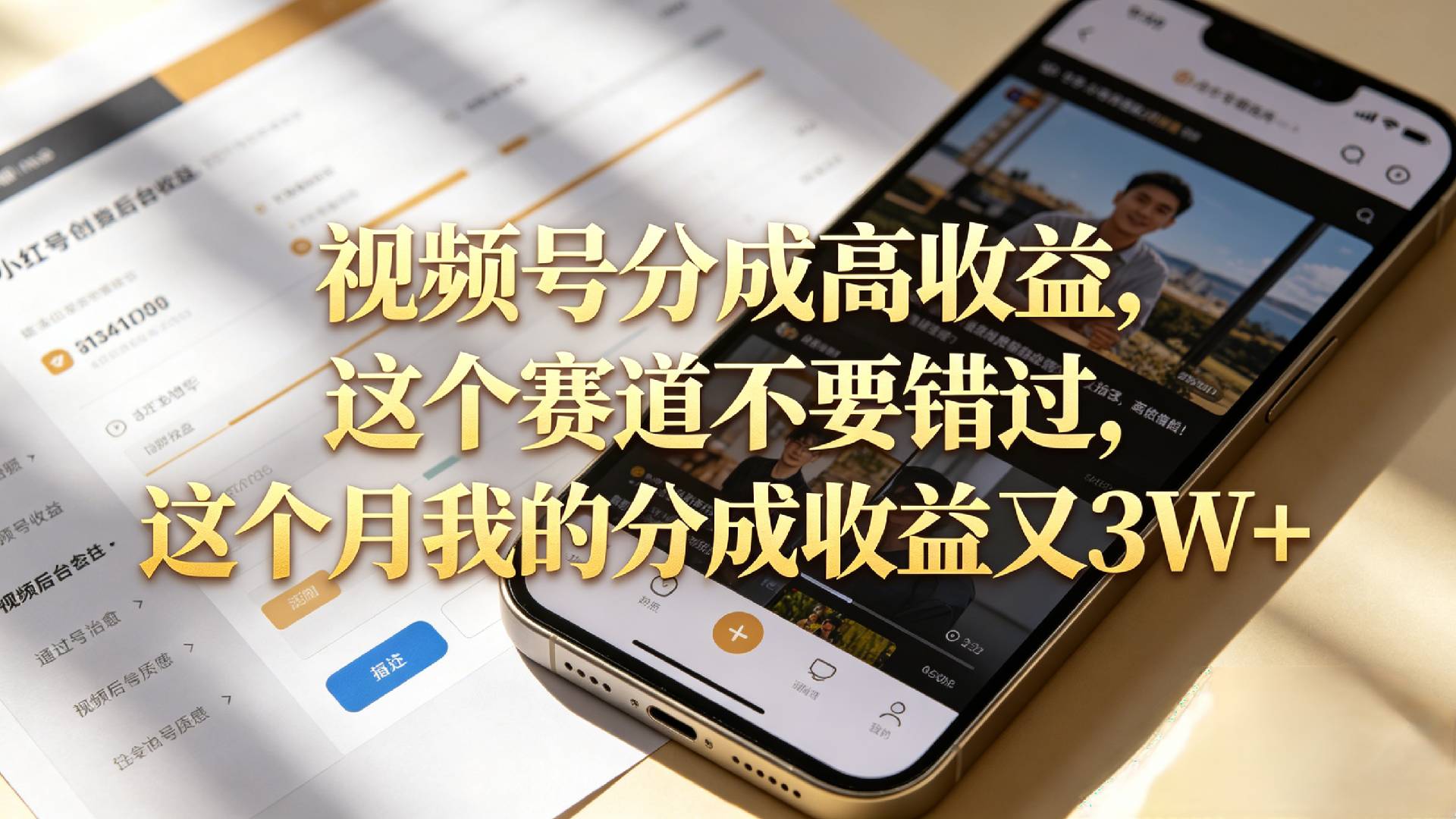 想要【视频号分成高收益】,这个赛道不要错过,这个月我的分成收益又3W+-知创网