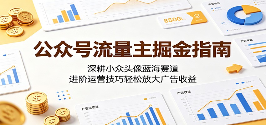公众号流量主掘金指南：深耕小众头像蓝海赛道，进阶运营技巧轻松放大广告收益-知创网