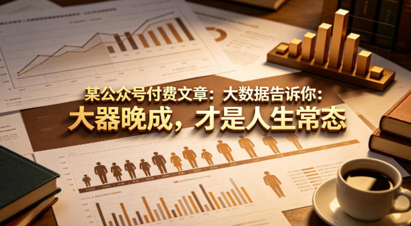 某公众号付费文章：大数据告诉你：大器晚成，才是人生常态-知创网