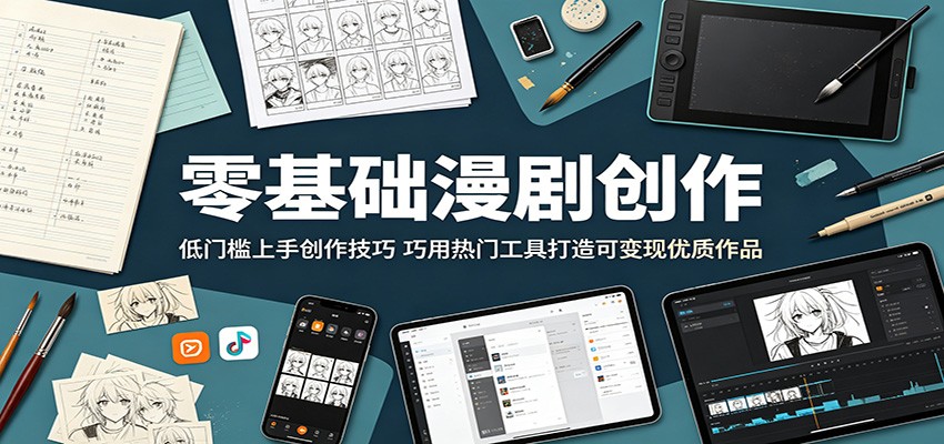 零基础漫剧创作：低门槛上手创作技巧，巧用热门工具打造可变现优质作品-知创网
