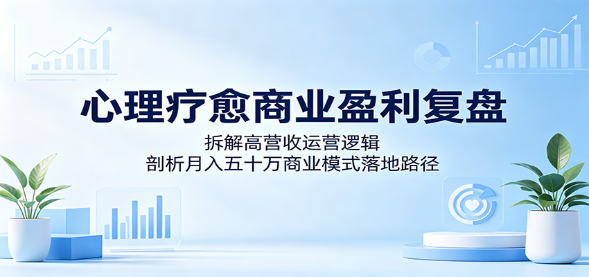 心理疗愈商业盈利复盘：拆解高营收运营逻辑，剖析月入五十万商业模式落地路径-知创网