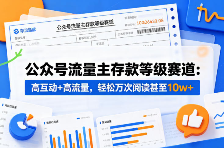 公众号流量主之存款等级赛道，高互动+高流量，轻松达到万次阅读，甚至10w+-知创网