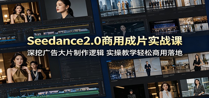 Seedance2.0商用成片实战课：深挖广告大片制作逻辑，实操教学轻松商用落地-知创网