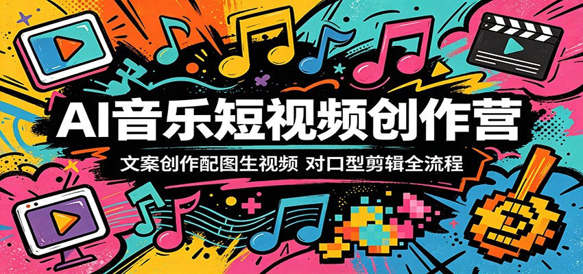 AI音乐短视频创作营：文案创作配图生视频，对口型剪辑全流程-知创网