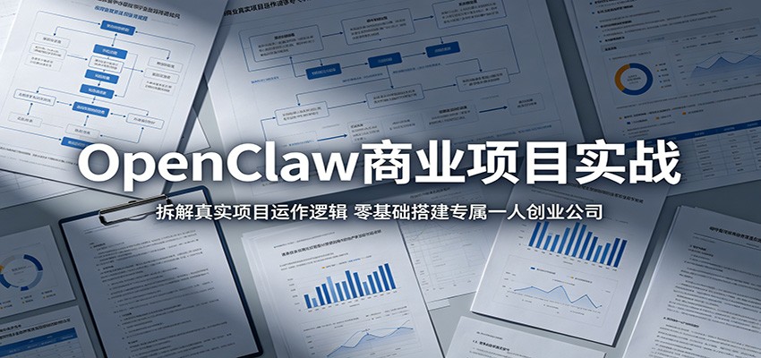 OpenClaw商业项目实战：拆解真实项目运作逻辑，零基础搭建专属一人创业公司-知创网