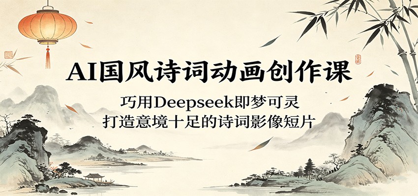 AI国风诗词动画创作课：巧用Deepseek即梦可灵，打造意境十足的诗词影像短片-知创网