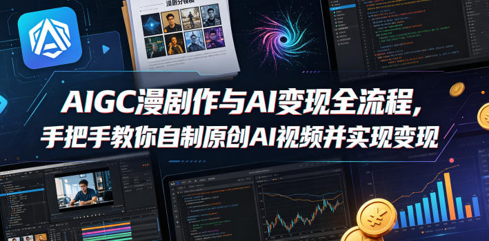 AIGC漫剧创作与AI变现全流程，手把手教你自制原创AI视频并实现变现-知创网