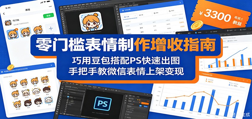 零门槛表情制作增收指南：巧用豆包搭配 PS 快速出图，手把手教微信表情上架变现-知创网