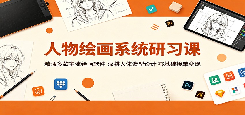 人物绘画系统研习课:精通多款主流绘画软件,深耕人体造型设计,零基础接单变现-知创网