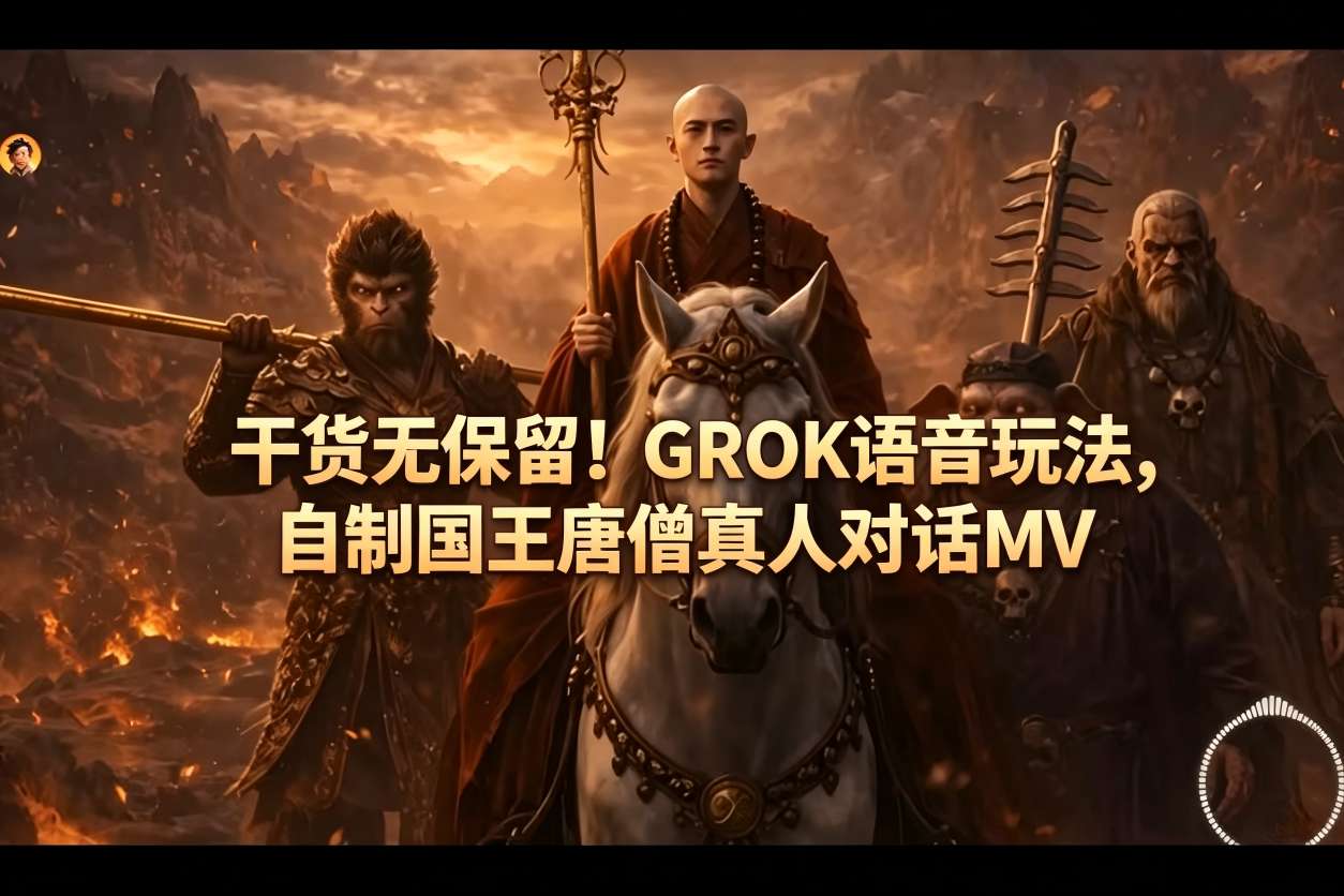 干货无保留！GROK语音玩法，自制国王唐僧真人对话MV-知创网