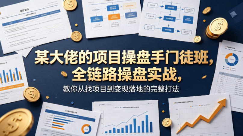 某大佬的项目操盘手门徒班，全链路操盘实战，教你从找项目到变现落地的完整打法-知创网