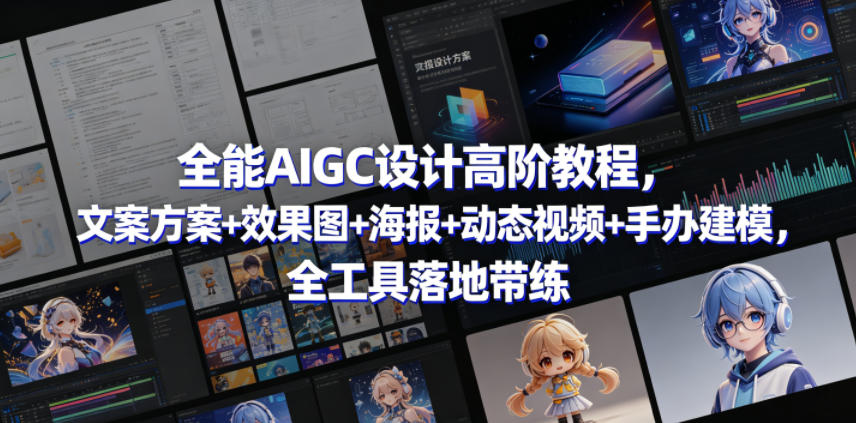 全能AIGC设计高阶教程，文案方案+效果图+海报+动态视频+手办建模，全工具落地带练-知创网