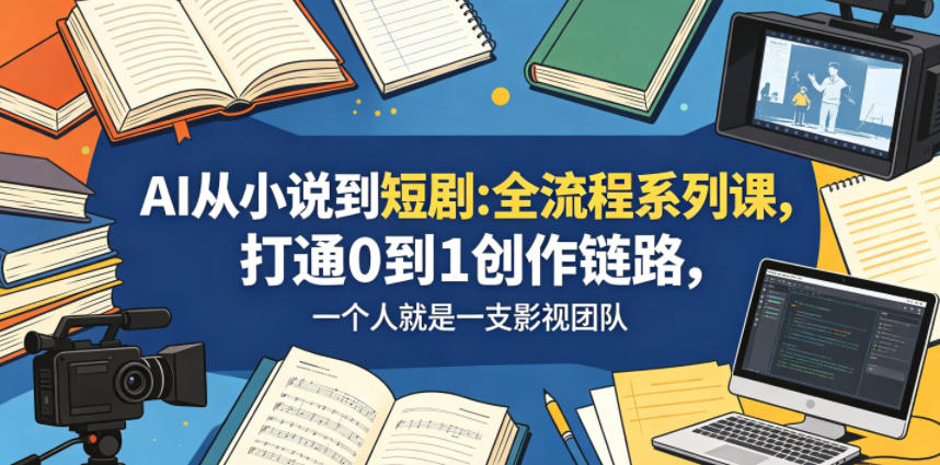 AI从小说到短剧全流程系列课，打通0到1创作链路，一个人就是一支影视团队-知创网