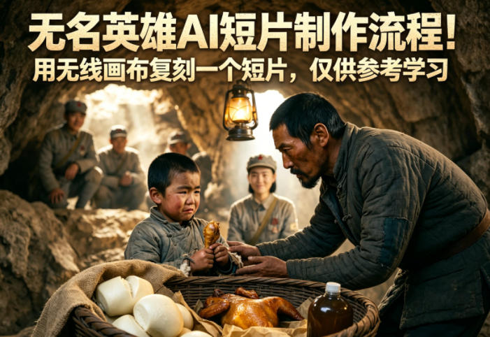 无名英雄AI短片制作流程！用无线画布复刻一个短片，仅供参考学习-知创网