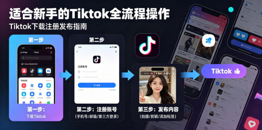 Tiktok下载注册发布，适合新手的Tiktok全流程操作-知创网