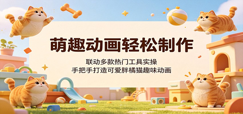 萌趣动画轻松制作，联动多款热门工具实操，手把手打造可爱胖橘猫趣味动画-知创网