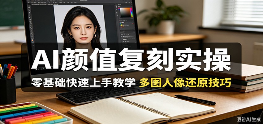 AI颜值复刻实操，零基础快速上手教学，多图人像还原技巧-知创网