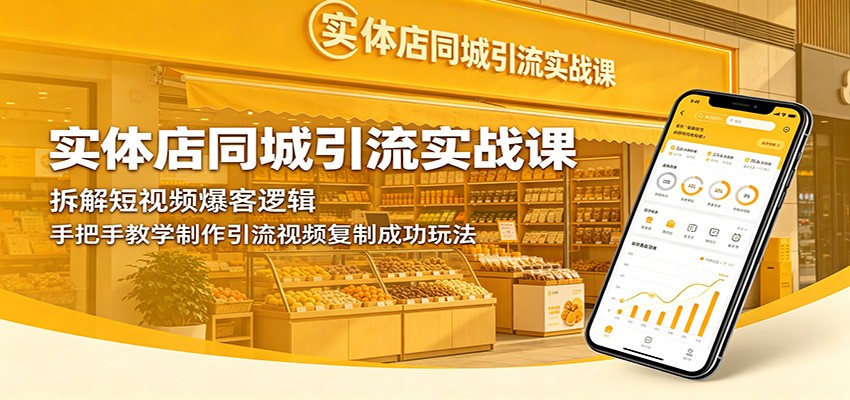 实体店同城引流实战课：拆解短视频爆客逻辑，手把手教学制作引流视频复制成功玩法-知创网