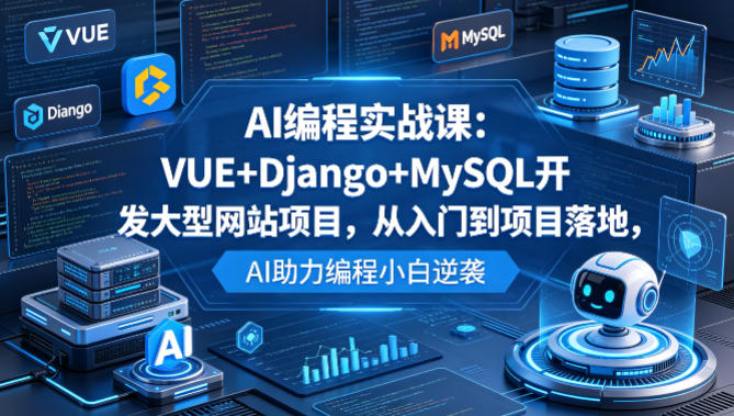 AI编程实战课：VUE+Django+MySQL开发大型网站项目，从入门到项目落地，AI助力编程小白逆袭-知创网