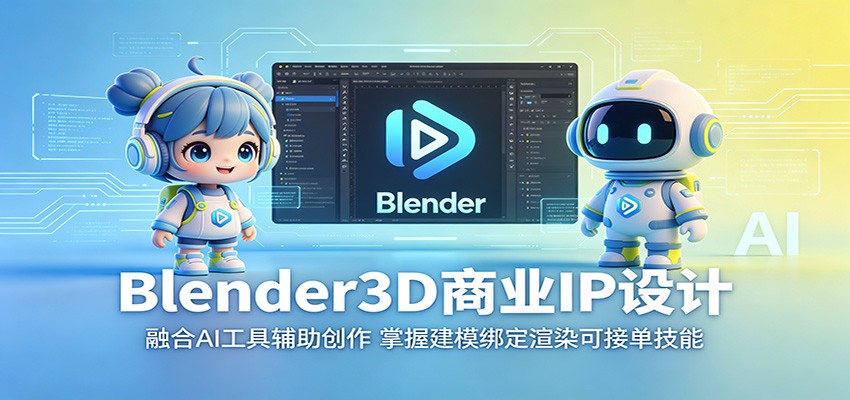 Blender3D商业IP设计：融合AI工具辅助创作，掌握建模绑定渲染可接单技能-知创网