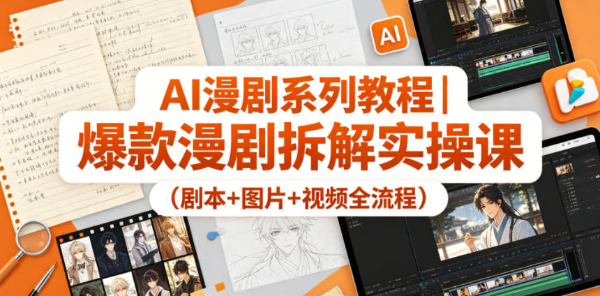 AI漫剧系列教程｜爆款漫剧拆解实操课（剧本+图片+视频全流程）-知创网