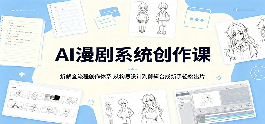 AI漫剧系统创作课：拆解全流程创作体系，从构思设计到剪辑合成新手轻松出片-知创网