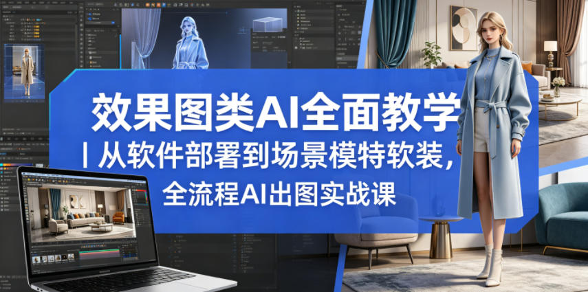 效果图类AI全面教学|从软件部署到场景模特软装,全流程AI出图实战课-知创网