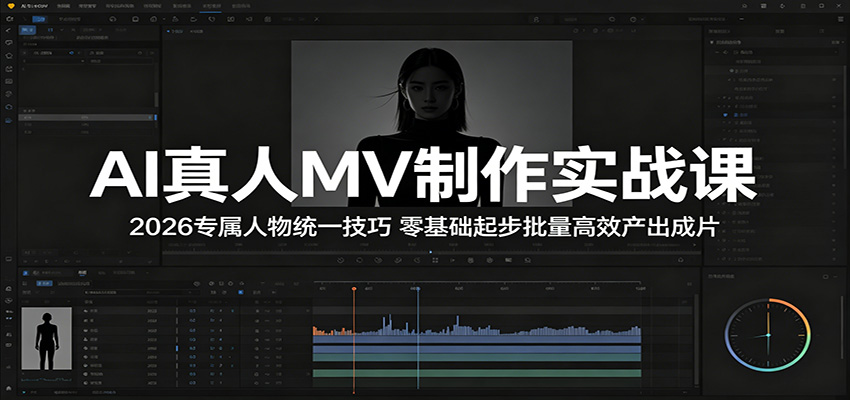 AI真人MV制作实战课：2026专属人物统一技巧，零基础起步批量高效产出成片-知创网