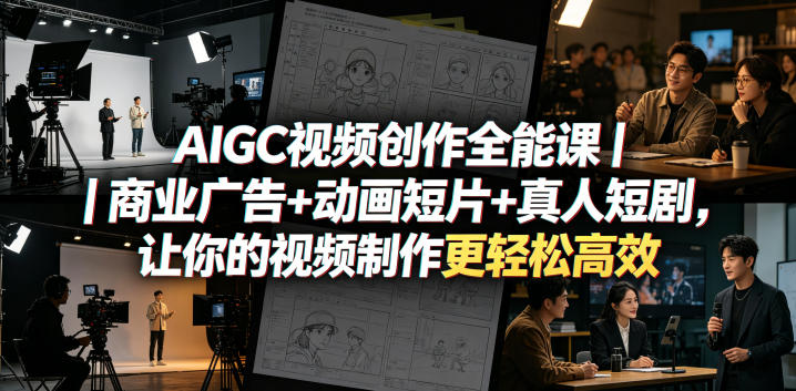 AIGC视频创作全能课｜商业广告+动画短片+真人短剧，让你的视频制作更轻松高效-知创网