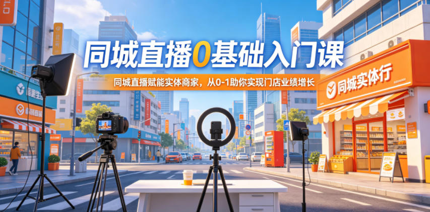 同城直播0基础入门课，同城直播赋能实体商家，从0-1助你实现门店业绩增长-知创网