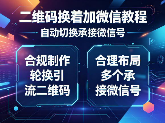二维码换着加微信教程，自动切换承接微信号，合规制作轮换引流二维码，合理布局多个承接微信号-知创网