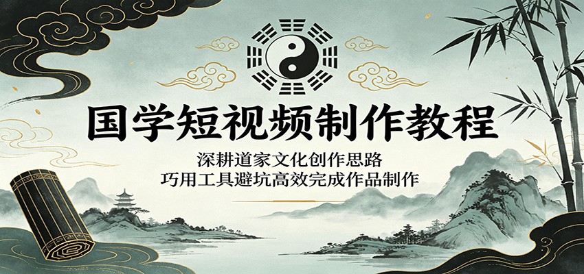 国学短视频制作教程:深耕道家文化创作思路,巧用工具避坑高效完成作品制作-知创网