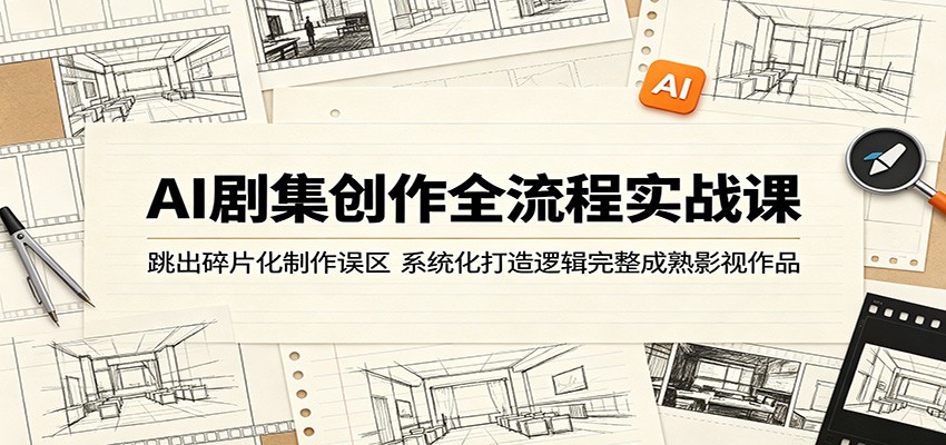 AI剧集创作全流程实战课：跳出碎片化制作误区，系统化打造逻辑完整成熟影视作品-知创网